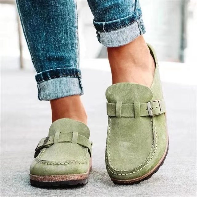 Mocasines de ante de estilo retro para mujer