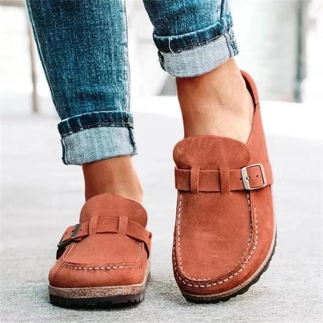Mocasines retro de ante para mujer