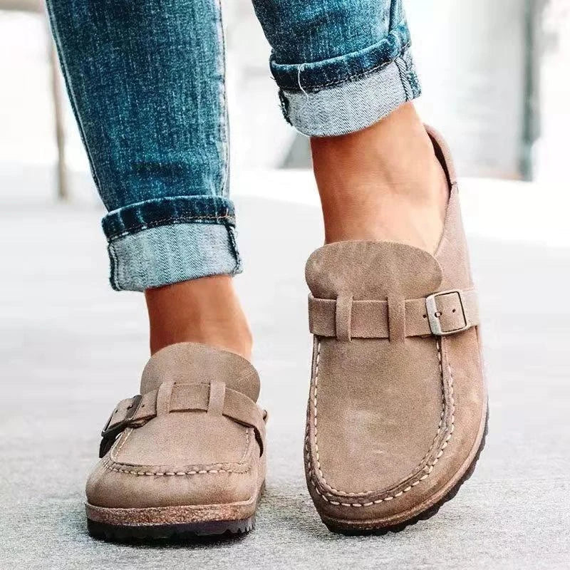 Mocasines retro de ante para mujer