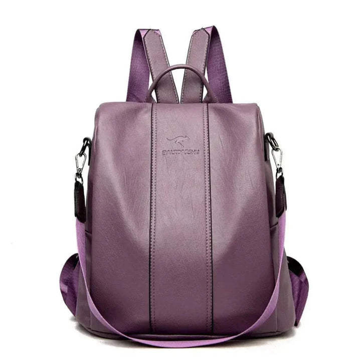 mochila de cuero antirrobo para mujer