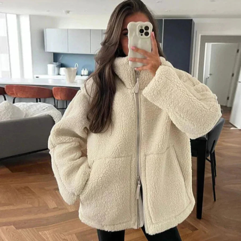 Chaqueta Similar a Lana para Mujeres