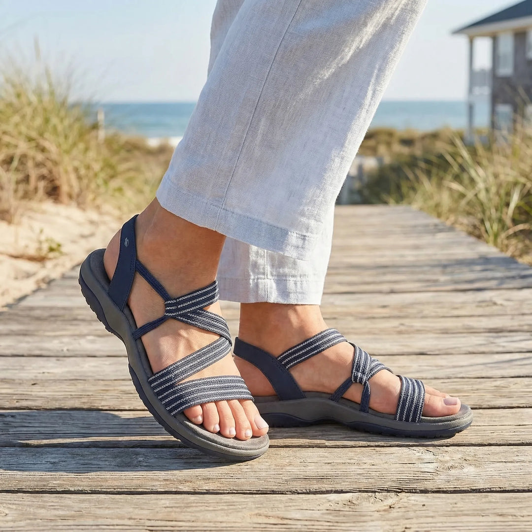 Walkova - Sandalias planas con tiras para mujer