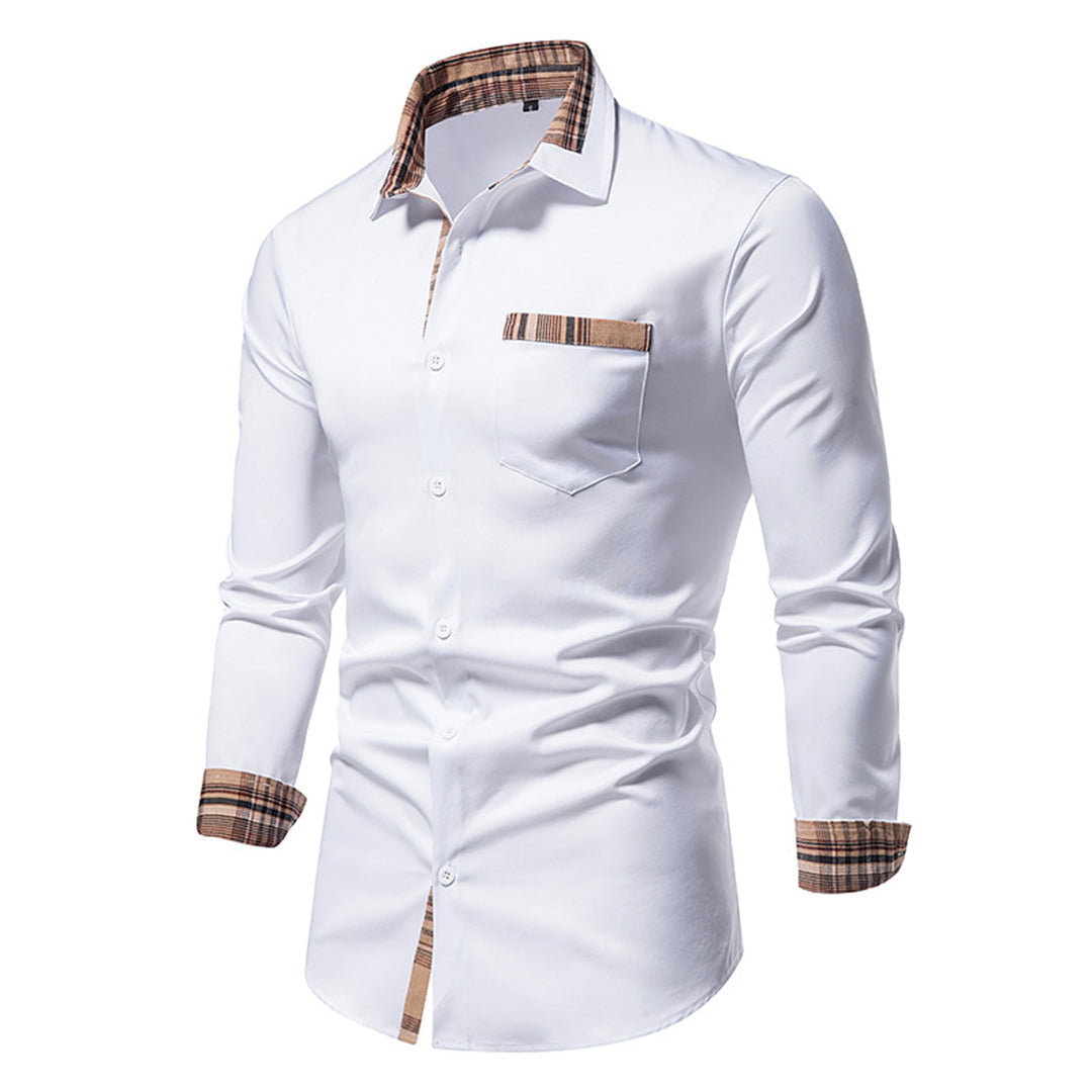 Camisa con detalles de cuadros refinados