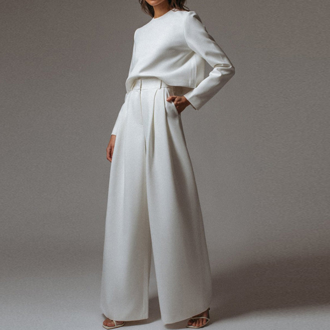 Elegante conjunto de dos piezas con pantalones palazzo