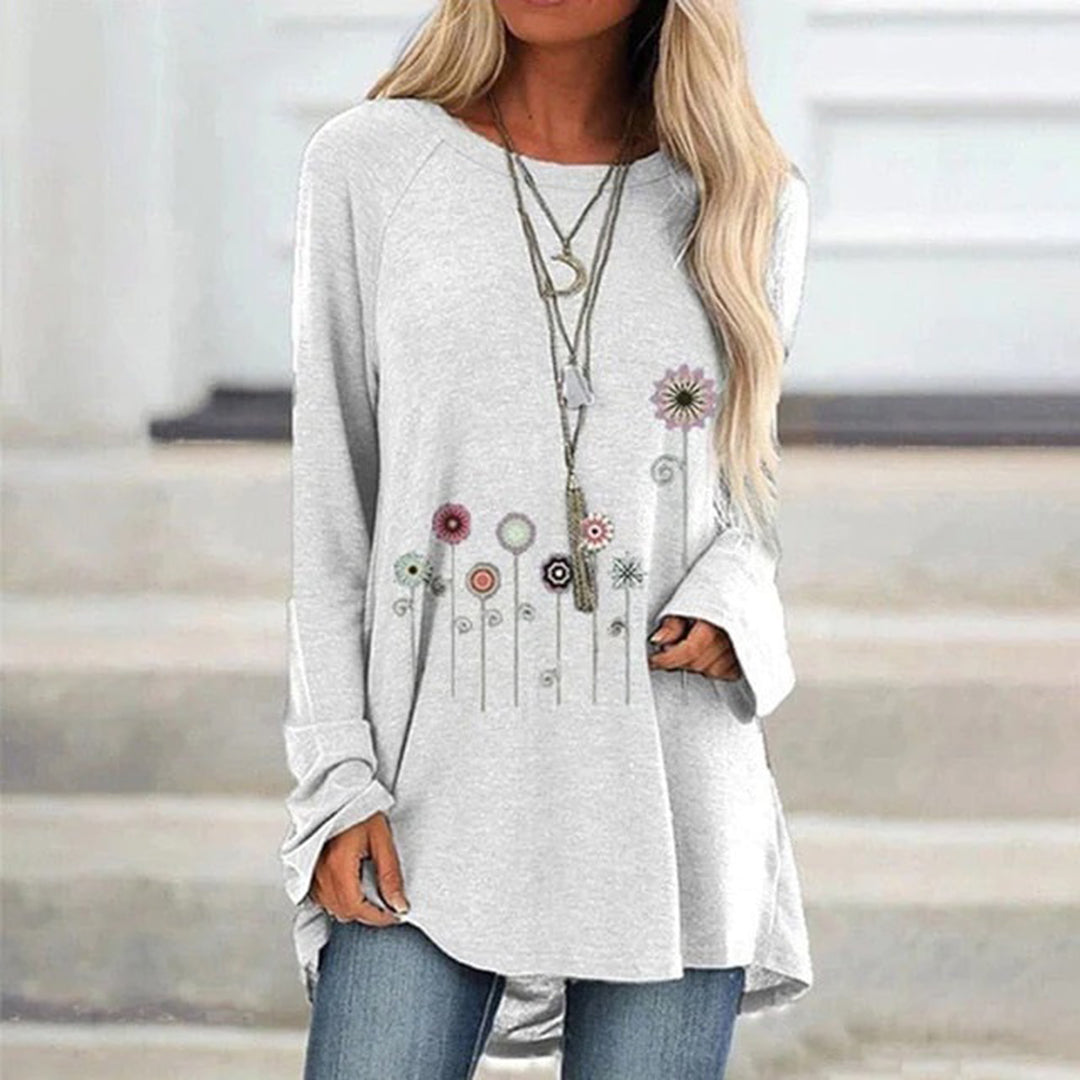 Sudadera con Bordado Floral 3D Textura Suave para Mujeres