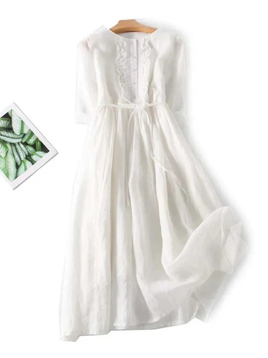 Elegante vestido de lino Aireado y cómodo