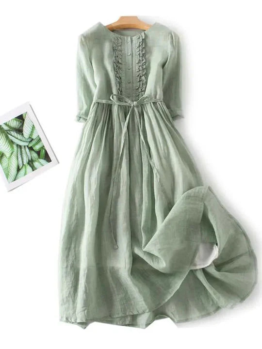 Elegante vestido de lino Aireado y cómodo