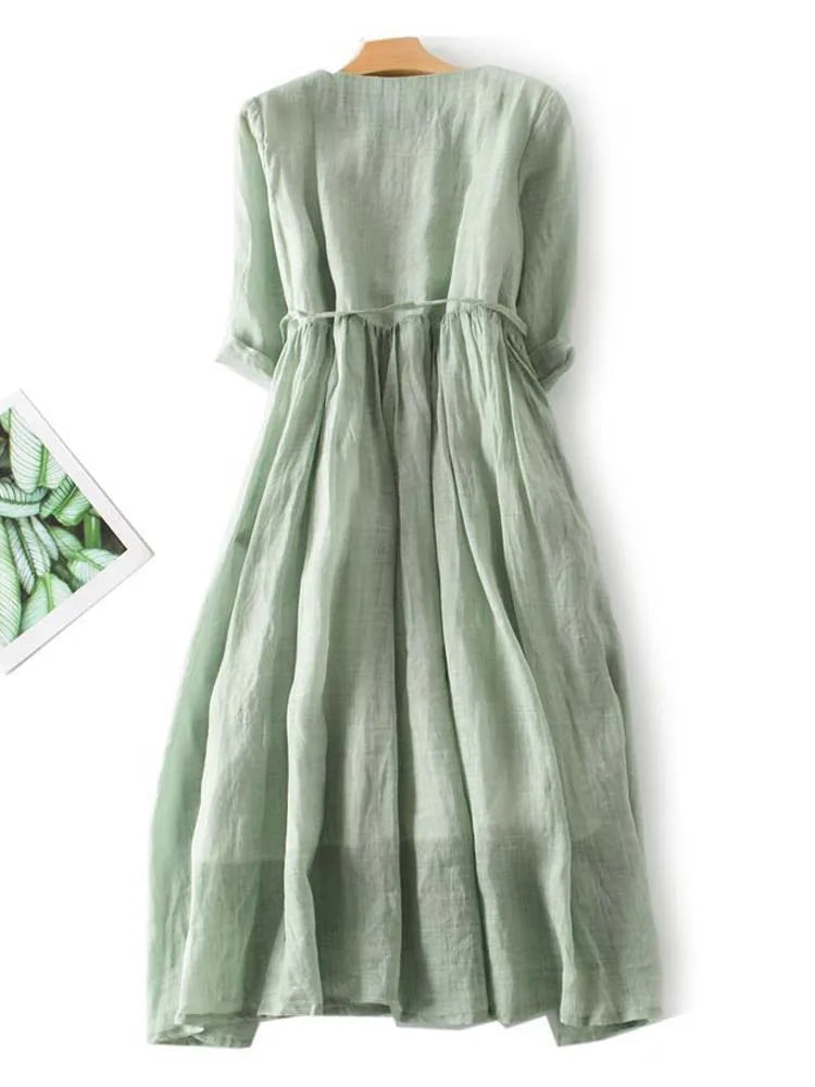Vestido de Lino para Mujer: Elegancia Atemporal y Frescura Natural para el Verano