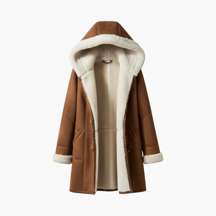 Abrigo con Capucha de Mujeres – Estilo Frontal Toggle