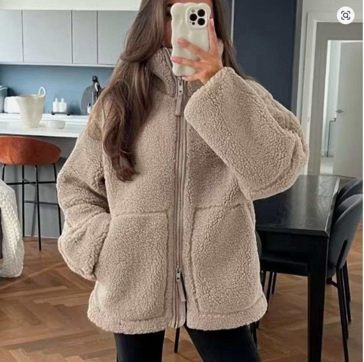 Chaqueta de lana de gran tamaño para mujer