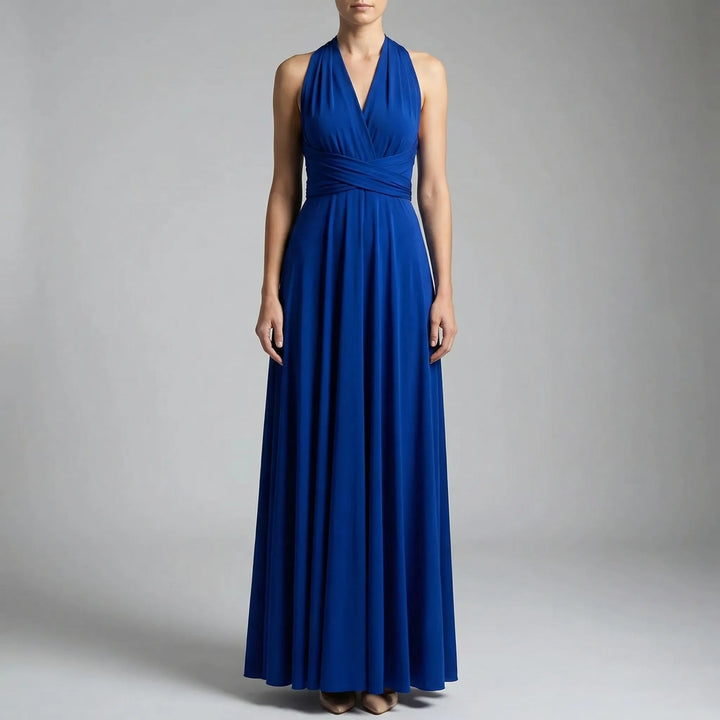 Wravelle - Vestido midi cruzado ajustable para mujer