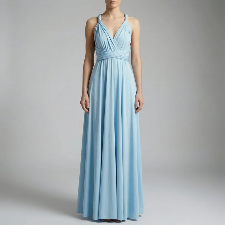 Wravelle - Vestido midi cruzado ajustable para mujer
