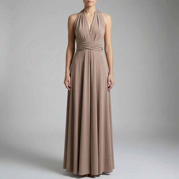 Wravelle - Vestido midi cruzado ajustable para mujer