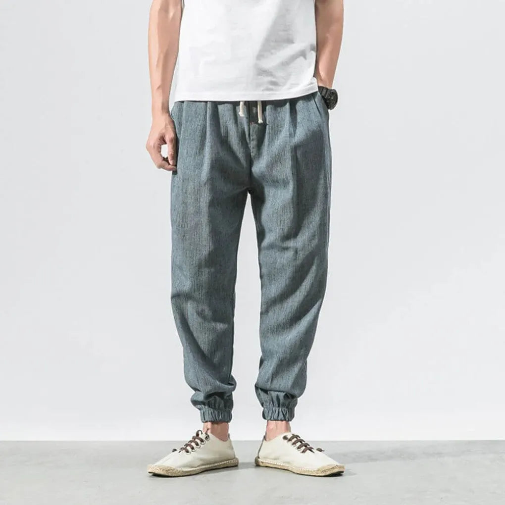 Pantalones Cómodos de Algodón y Lino – Ligeros para Uso Diario