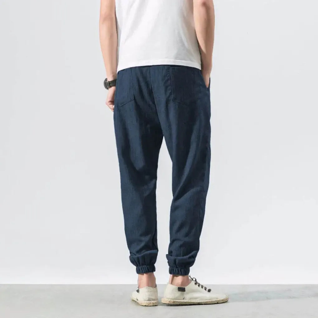 Pantalones Cómodos de Algodón y Lino – Ligeros para Uso Diario