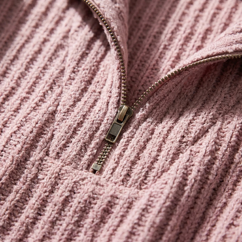 Zivelle - Jersey de cuello alto con media cremallera