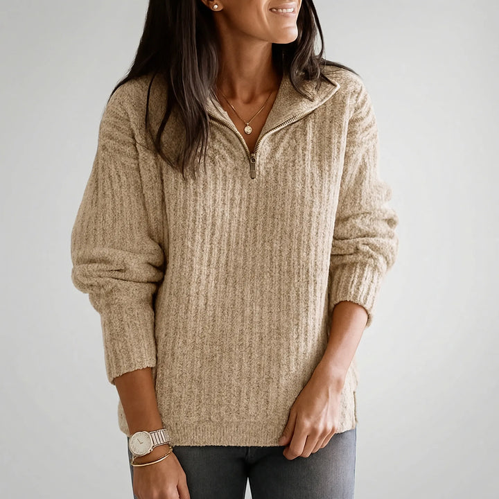 Zivelle - Jersey de cuello alto con media cremallera