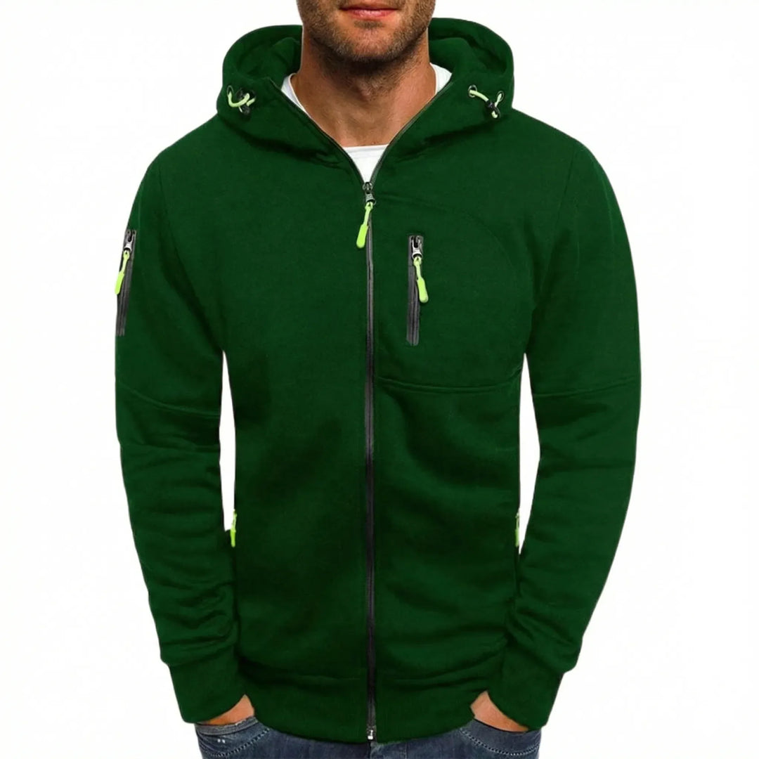 Zolvex - Sudadera con capucha y cremallera completa para hombre