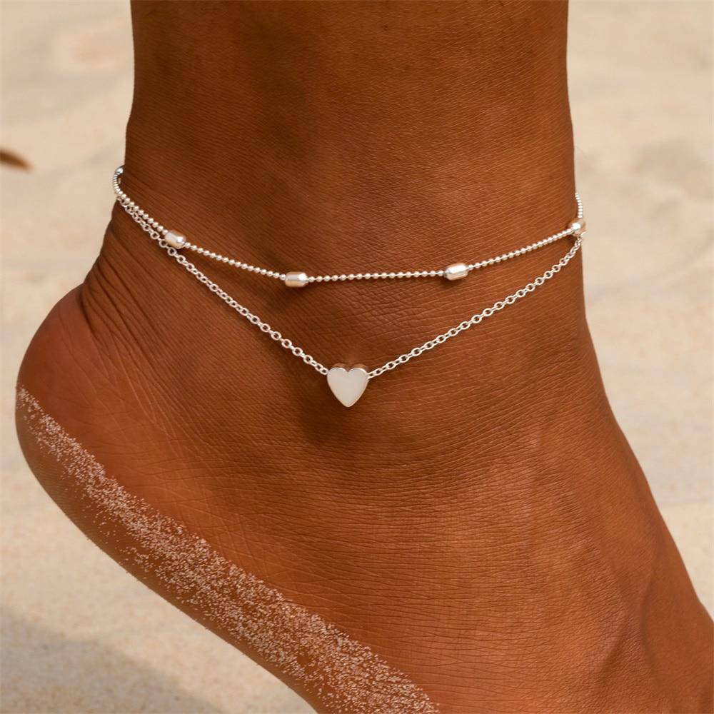 Tobillera de Cadena Doble de Moda – Pulsera de Pie Trendy
