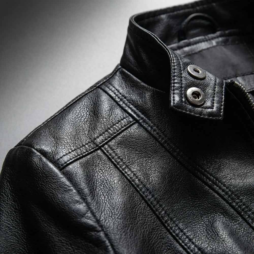 Zyndra - Chaqueta estructurada estilo motociclista con cremallera frontal