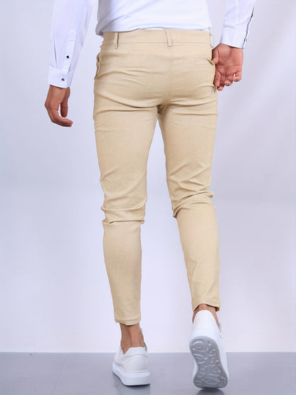 Pantalones ajustados con elástico para hombre