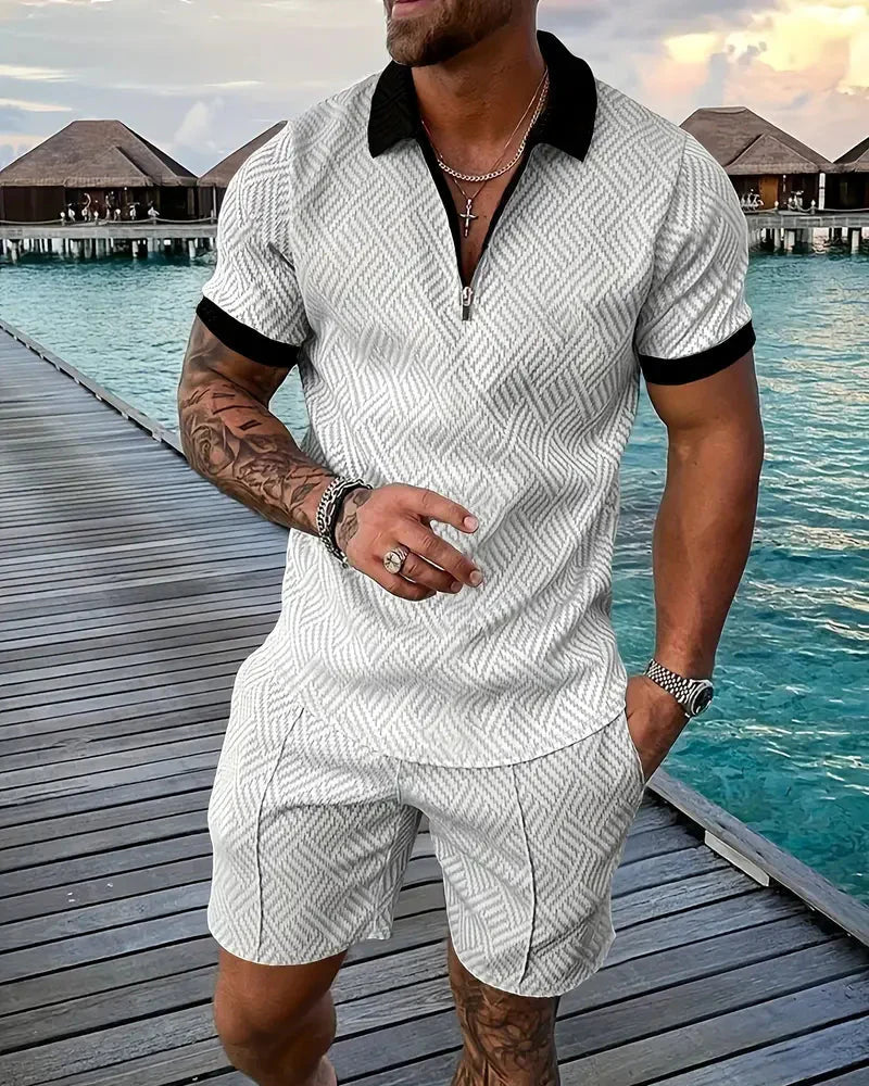 Conjunto de Traje de Verano con Cremallera Casual