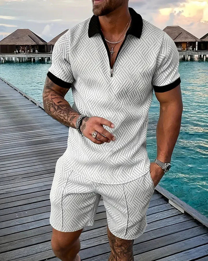Conjunto de Traje de Verano con Cremallera Casual