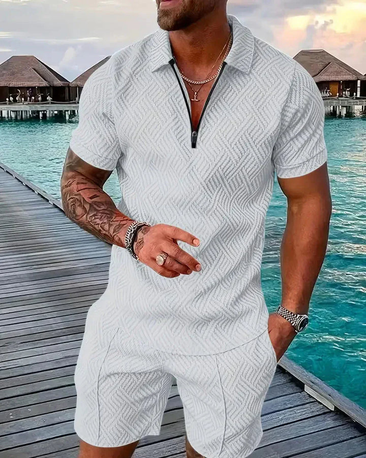 Conjunto de Traje de Verano con Cremallera Casual