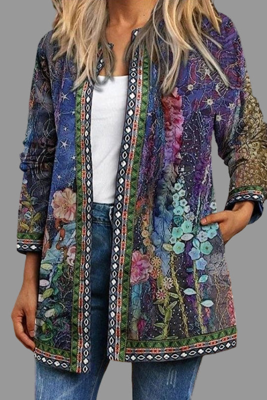 Cárdigan con estampado floral para mujer