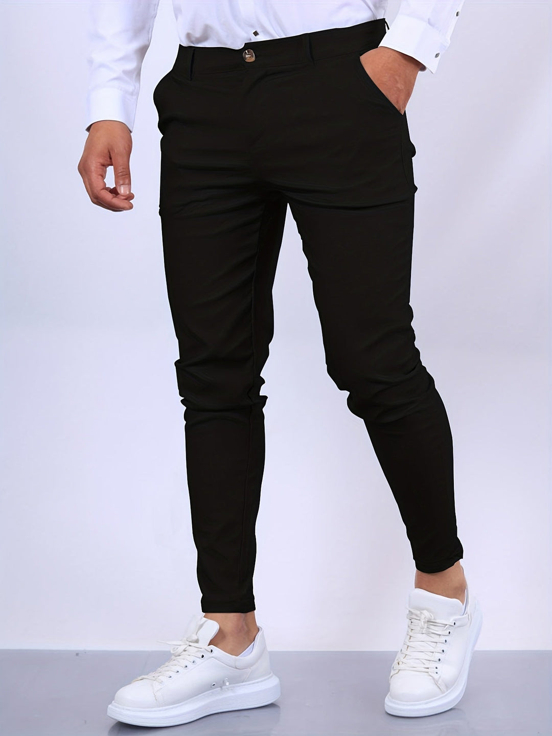 Pantalones ajustados con elástico para hombre