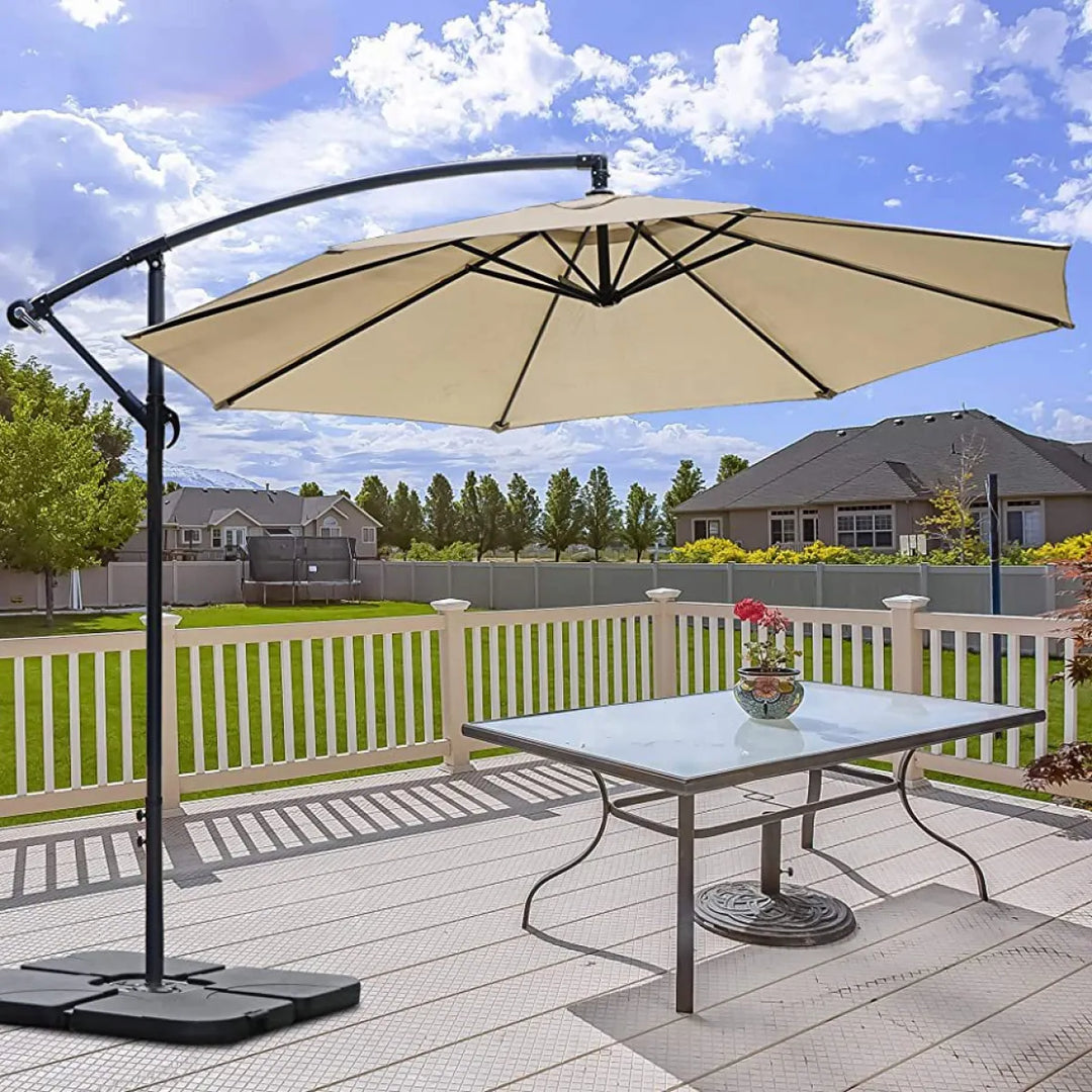 Parasol Moderno para Exterior con Sistema de Apertura Fácil con Manivela