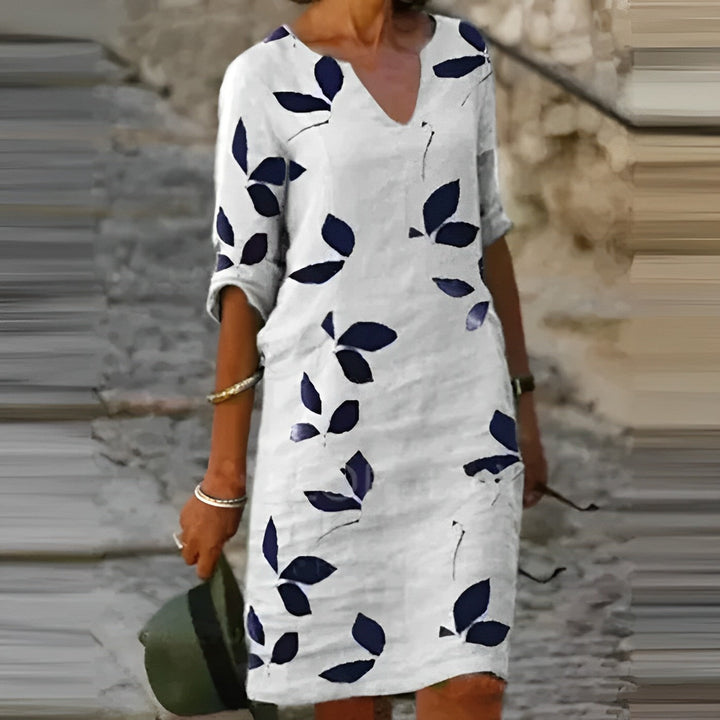 Mavis – Vestido de Verano con Estampado de Hojas para Mujeres | Elegancia Sin Esfuerzo