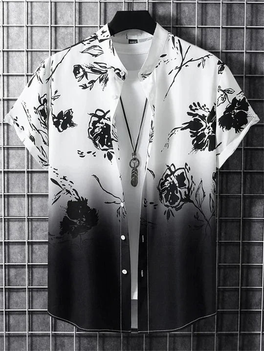 Camisa hawaiana con estampado de flores en 3D