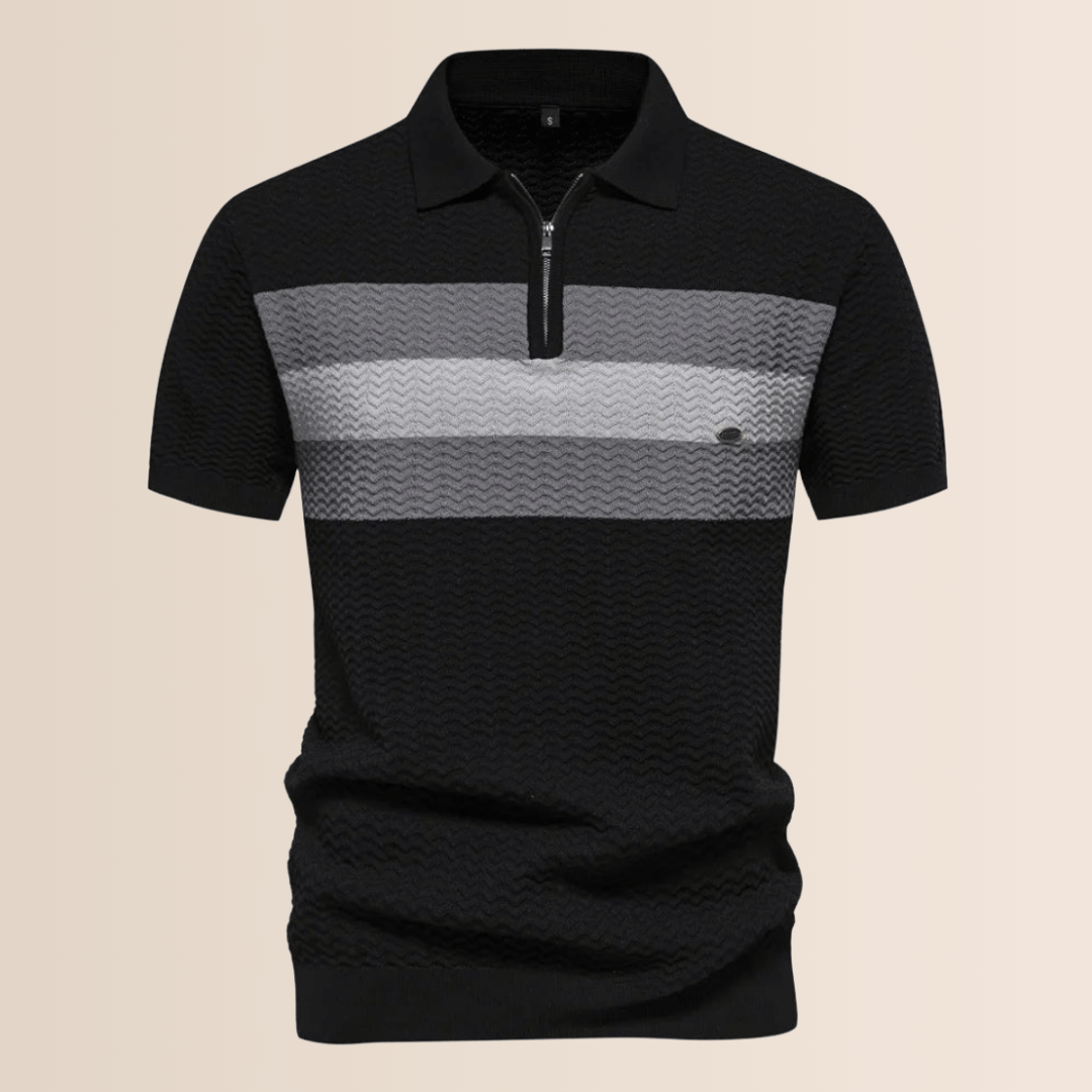Polo de hombre con diseño de punto a rayas