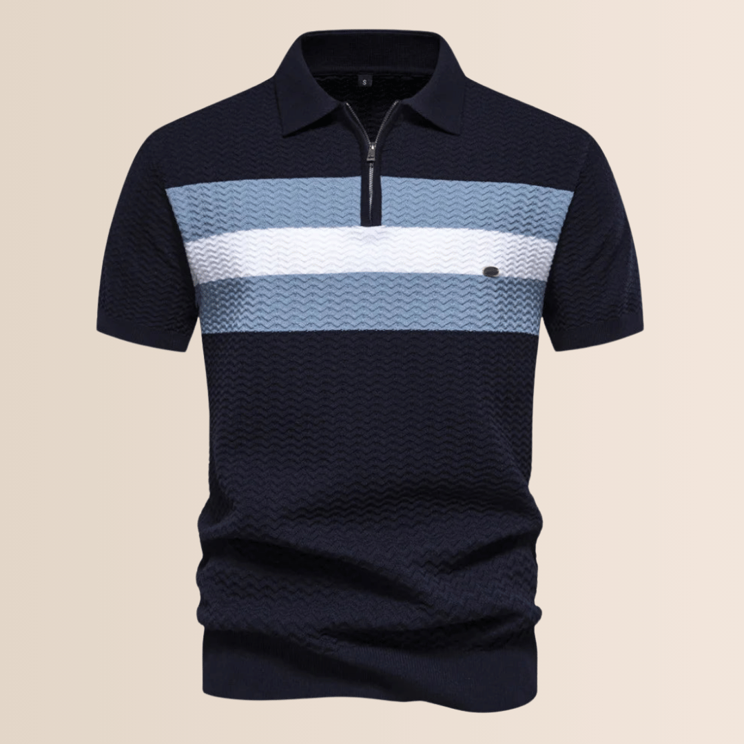 Polo de hombre con diseño de punto a rayas