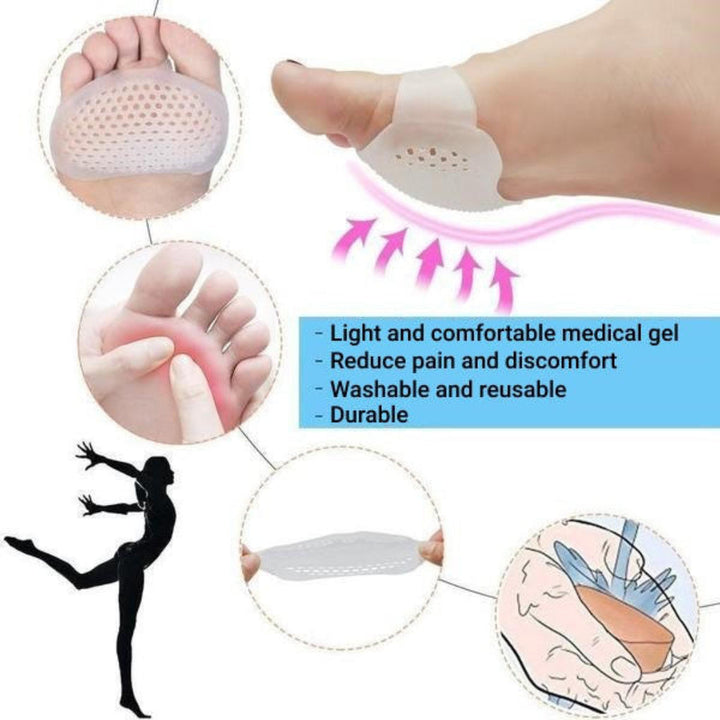 Juego de 2 Almohadillas Metatarsales de Gel Transpirables