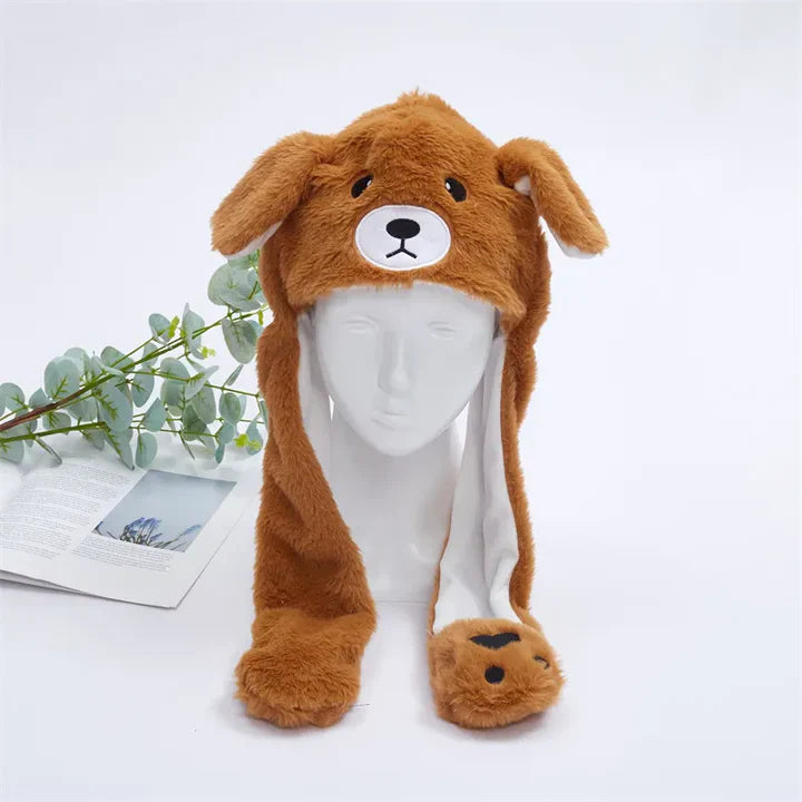 Simpático gorro con orejas móviles para divertirse y abrigarse