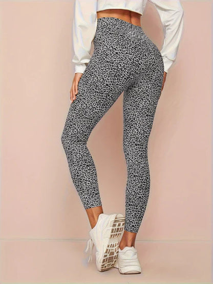 Leggings de cintura alta con estampado de leopardo para mujer