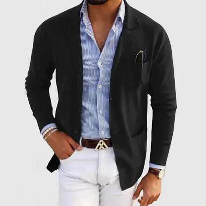 Blazer de hombre con bolsillos casuales con solapa para hombre