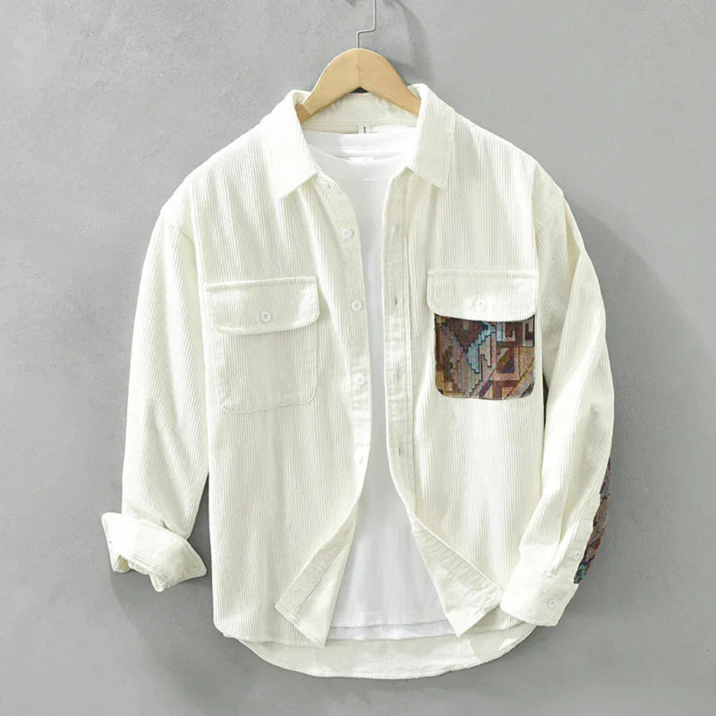 Camisa de Manga Larga Vintage para Hombres Estilo Clásico con Atractivo Atemporal