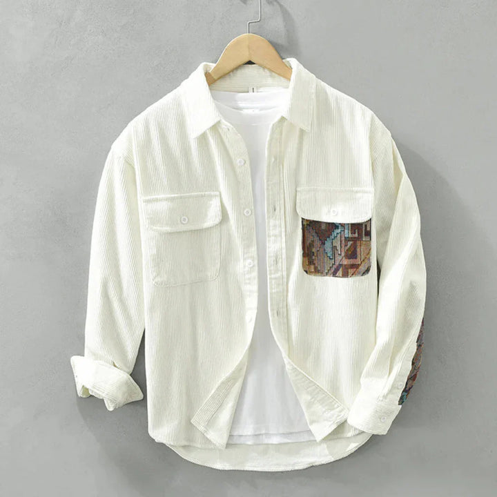 Camisa de Manga Larga Vintage para Hombres Estilo Clásico con Atractivo Atemporal