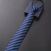 Corbata clásica con cremallera de rayas de poliéster para hombre