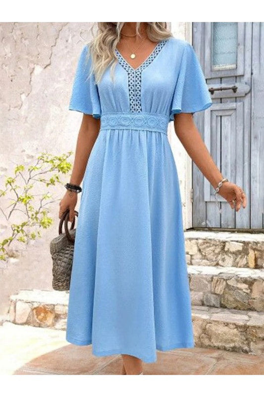 Vestido midi azul para mujer
