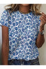 Camiseta estampada azul de mujer