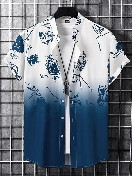 Camisa hawaiana con estampado de flores en 3D