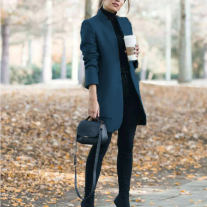 Abrigo de Invierno para Mujeres con Cuello Alto – Capa Superior Elegante con Calidez Clásica