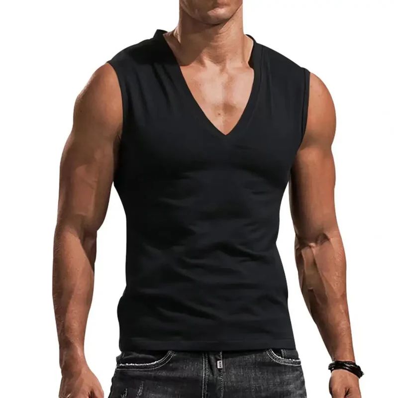 Mouwloos en comfortabel zomershirt voor heren, perfect voor warme dagen.