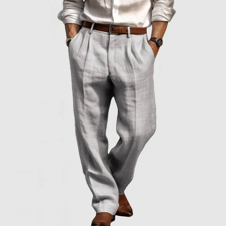 Pantalón Recto de Algodón y Lino para Hombre: Frescura y Estilo Atemporal para el Verano