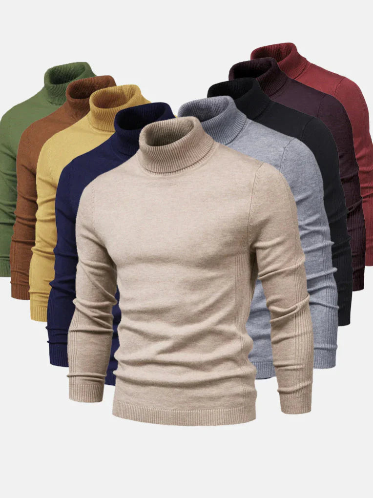 Suéter de Cuello Alto para Hombres – Lavable y Versátil