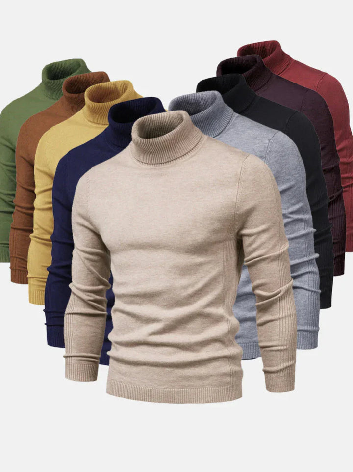 Suéter de Cuello Alto para Hombres – Lavable y Versátil